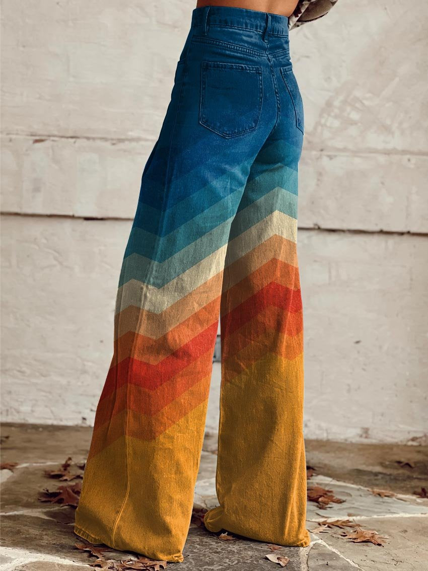 DESIA | PANTALON RETRO A CHEVRONS